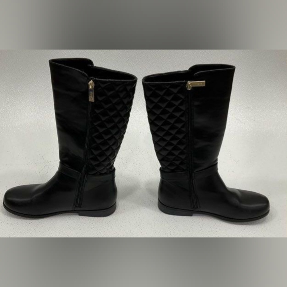 Michael Kors MK Black Quilted PU Riding Boots MK910546C Size 5 - Picture 2 of 7